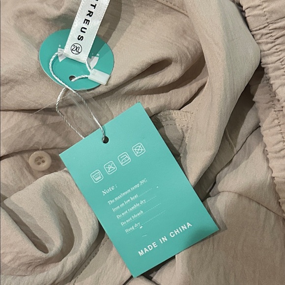 2 Piece Outfits Wide Leg Pants Set Cream Textured Lounge Set Size 2XL - Picture 5 of 5